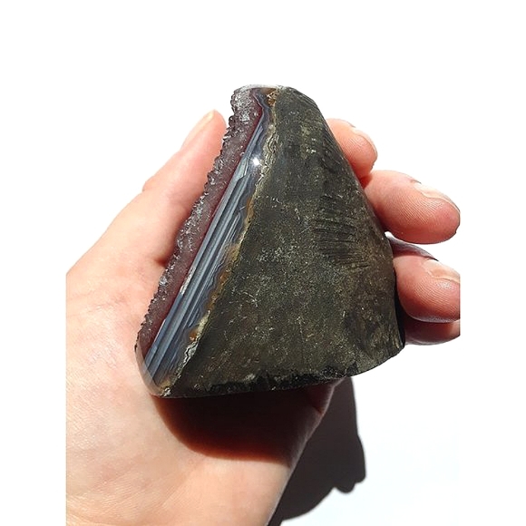 Red Rainbow Amethyst Cutbase - Picture 4 of 5